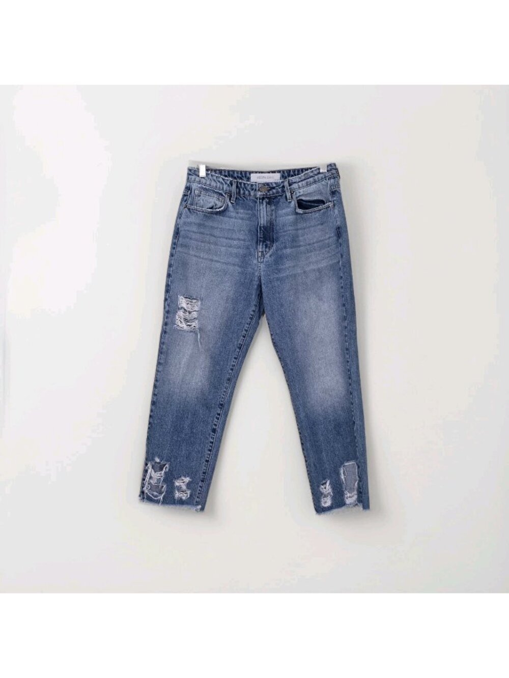 Hidden Jeans Womens 30 Blue Cropped Distressed Raw Hem Boho Hippie USA Coastal